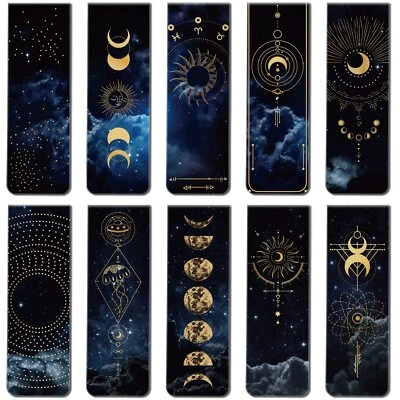 Sinmoe 30 Pieces Space Moon Magnetic Bookmarks Galaxy Starry Sky Clip in Book...