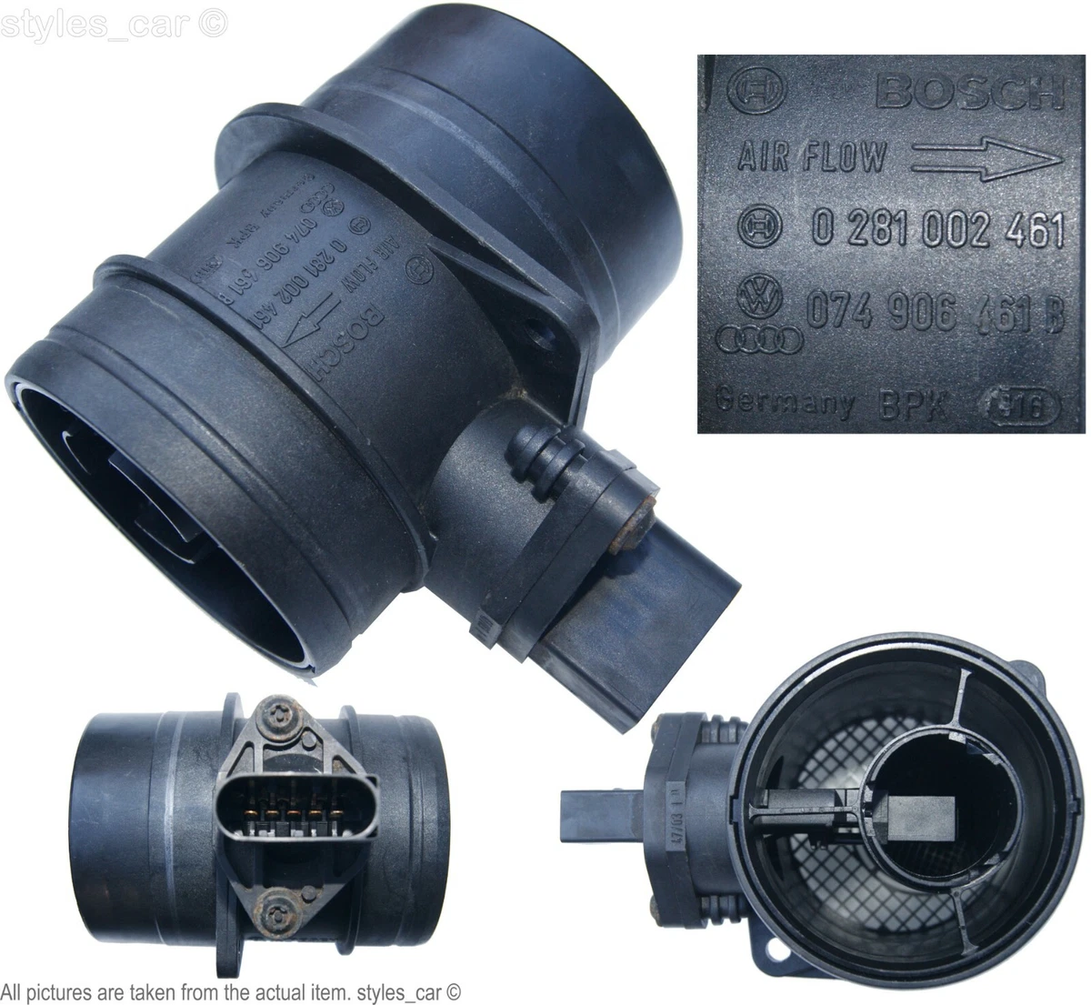 074906461B Genuine Audi VW Skoda 1.9 - 2.0 Mass Air Flow Meter  
