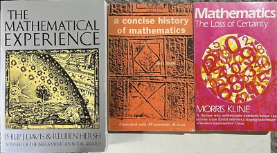 3 Mathematics Books Lot Mathematical Experience Concise History Loss Certainty