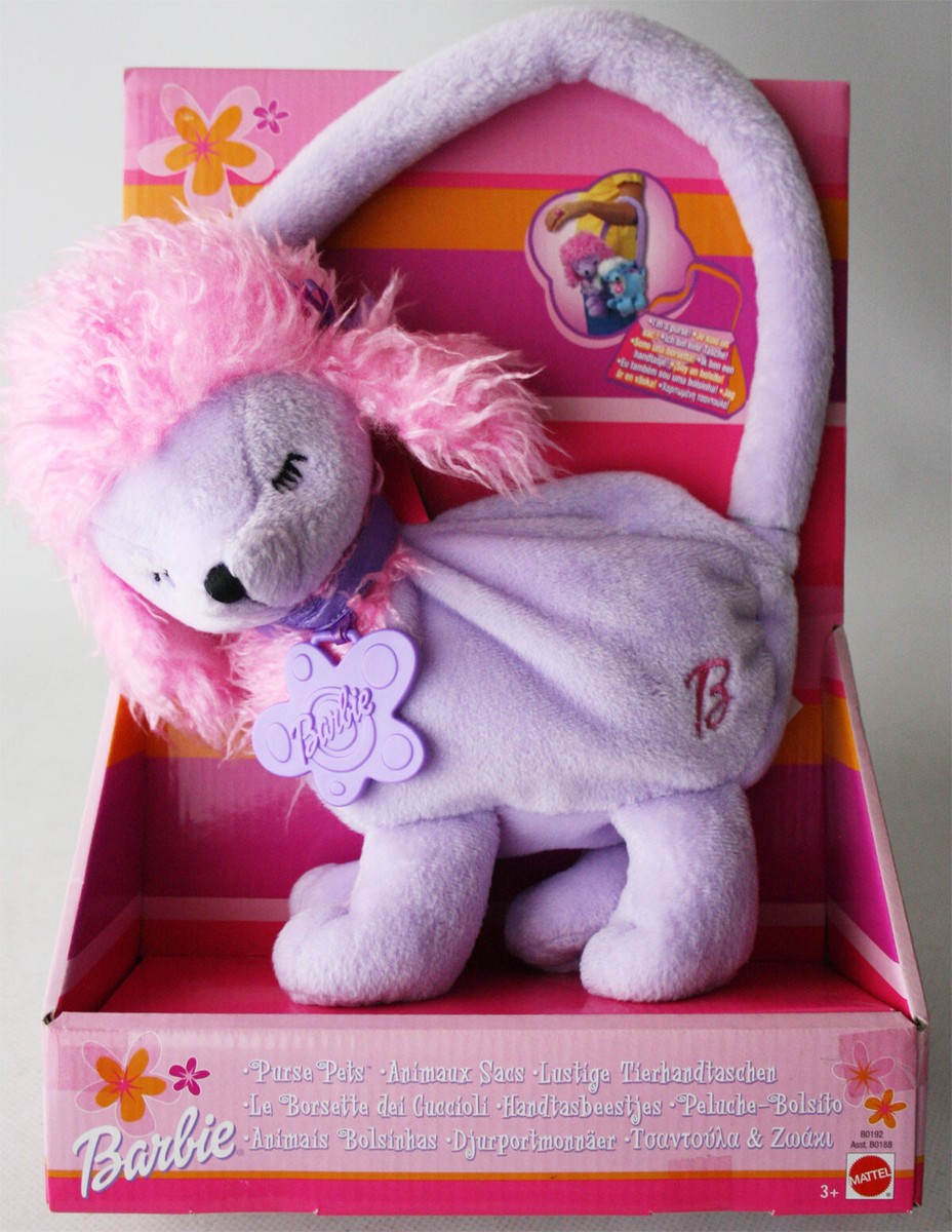 アメトイ　バーニー　Barbie ファービー　ポーリーポケット RARE 2002 BARBIE PURSE PETS POODLE DOG PLUSH ANIMAL BAG MATTEL