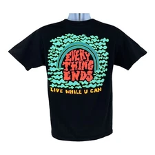 A-Lab Black Graphic T-Shirt Mens M EVERYTHING ENDS Graphic Short Sleeve