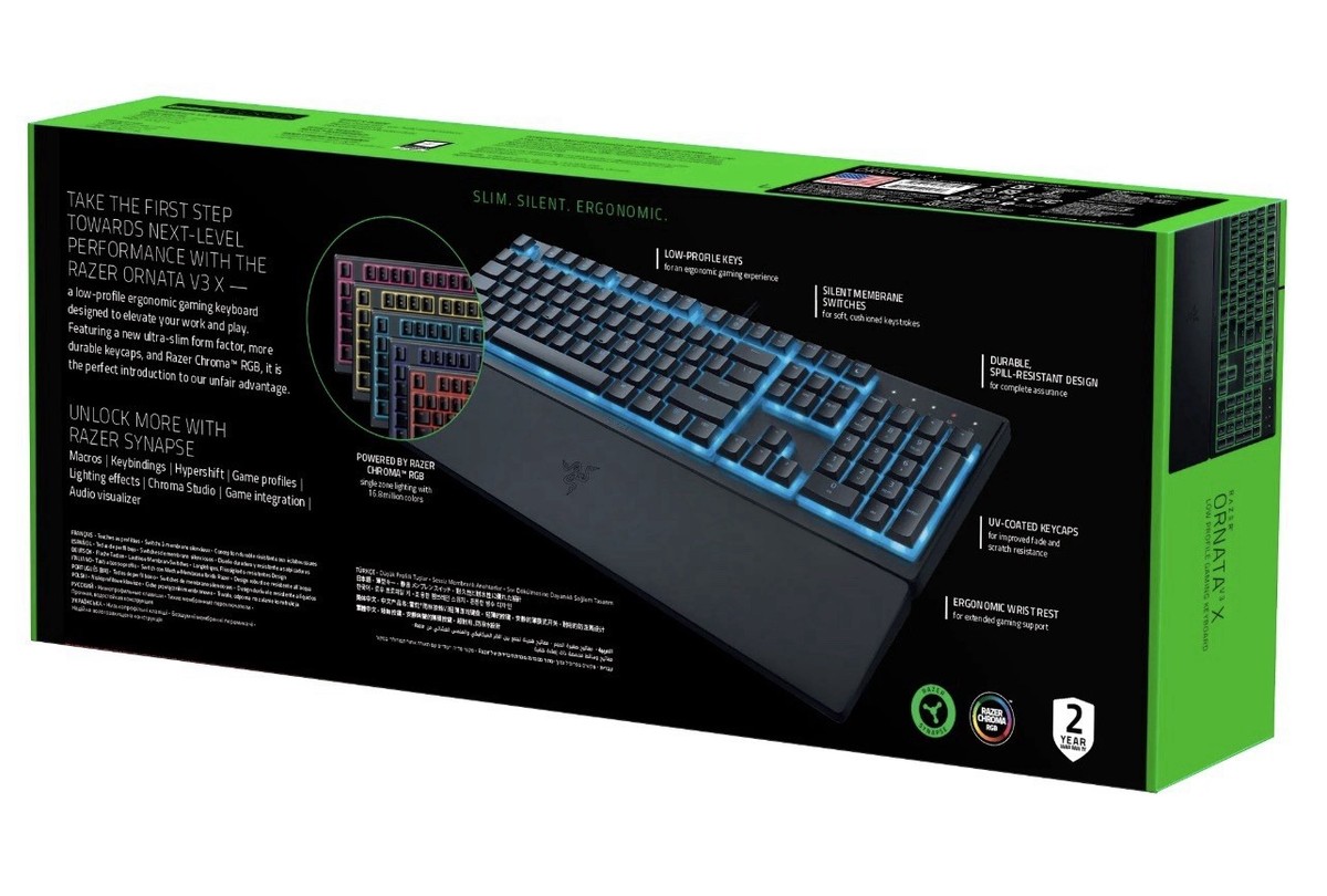Razer Ornata V3 X RGB Gaming Keyboard - US English, Membrane
