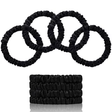 22 Momme 100% Pure Mulberry Silk Scrunchies (4 PCS) - Small Hair Elastics and Ti