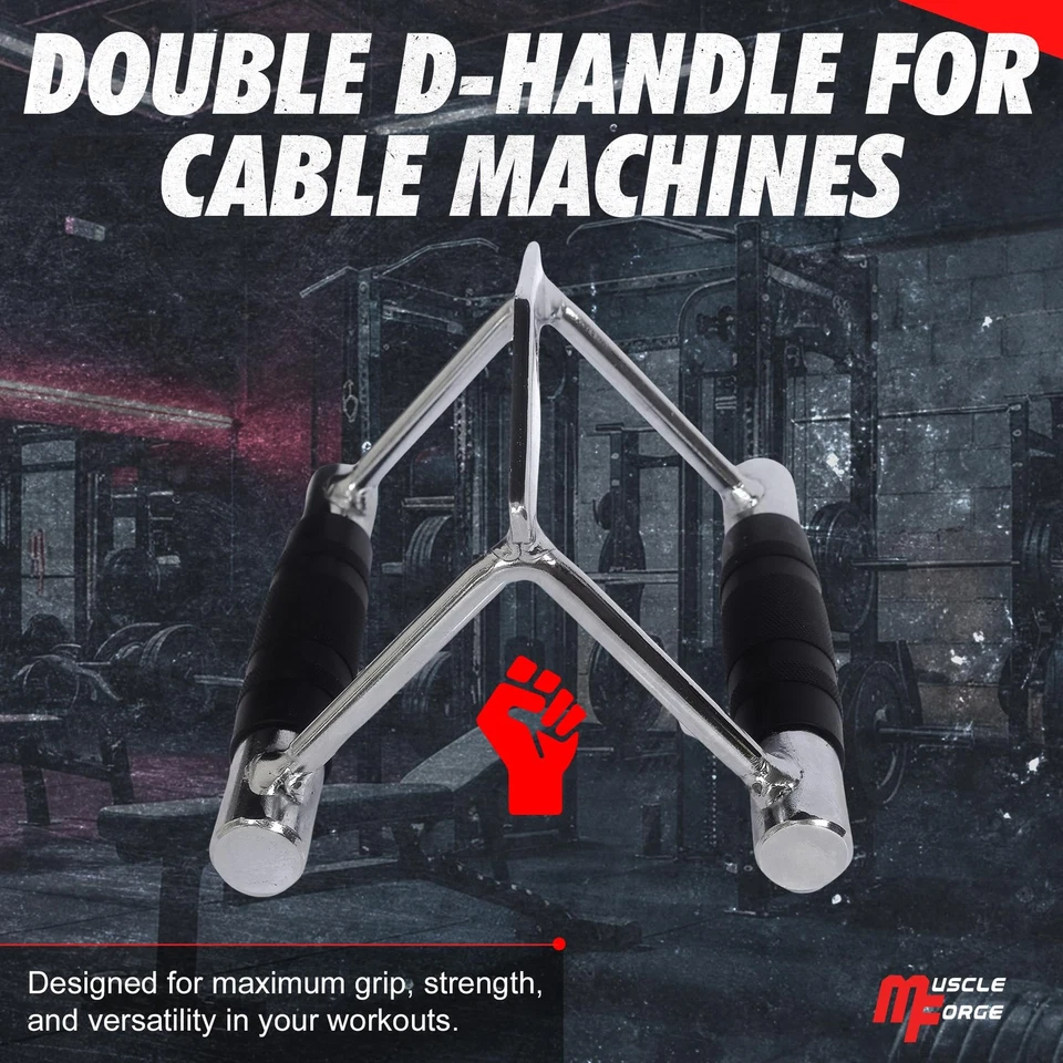 ® Double-D Kabelaufsatz Rudergriff für Seilzug Latzug Parallelgriff für Kabel... - Bild 2 von 4