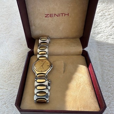 ZENITH  ''ACADEMY ''  Armbanduhr - Gold / Stainless Vintage - Uhr  - neue Batterie