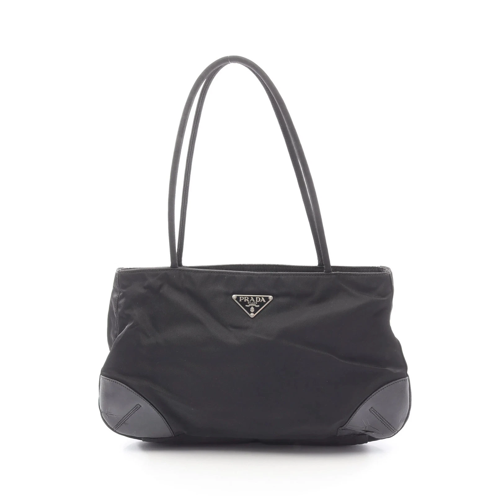Prada — Prada TESSUTO EASY Shoulder Bag Black Leather #RCB3669