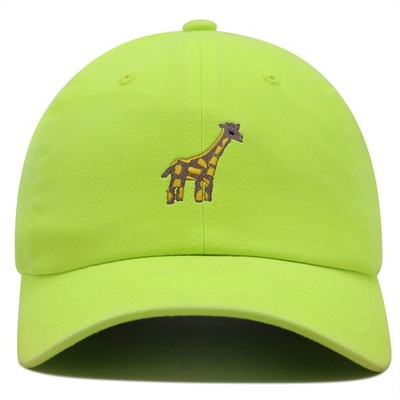 JPAK Giraffe Premium Dad Hat Cotton 6-Panel Curved Brim Wildlife Safari