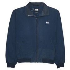 Helly Hansen Men's Blue Nylon Bomber Jacket L Windproof Full Zip