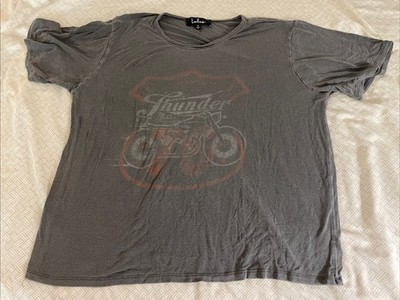 Lulus Thunder Graphic Tee Gray Distressed Wash Soft T Shirt Size Small