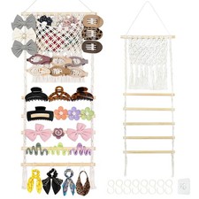 Hair Claw Clip Headband Holder Organizer, Large Capacity Mesh Pocket for Sc...