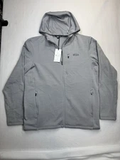 Stio Mens Glide Power Stretch Full Zip Hoodie Sweatshirt Alloy Heather Large NWT