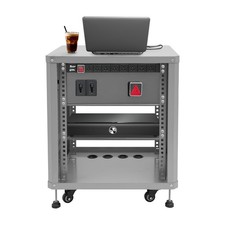 Modern Rolling Server Rack Open Cabinet Network Stereo Rack with Caster Wheels