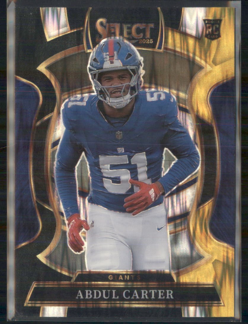2025 Panini Select #95 Abdul Carter Black and Gold Prizm Shock