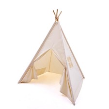 Kids Play Teepee Tent with Carry Bag 43 x 43 x 63 Inch, Natural Cotton Canvas...