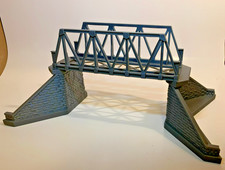HO Scale 1:87 Steel Truss Bridge with Stone Abutments Model Train Railroad Scene