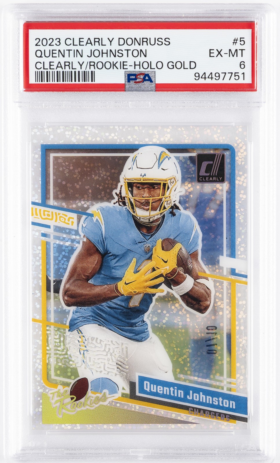 Quentin Johnston Panini Clearly Donruss Clearly the Rookies #5 Holo Gold