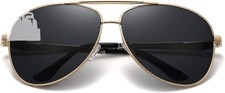 Oversized Aviator Sunglasses XL Extra Large Wide Frame Gold Men