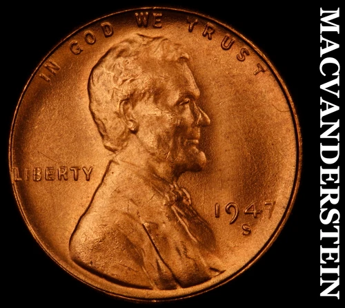 1947-S Lincoln Wheat Cent- Choice Gem Brilliant Uncirculated Luster #J1794