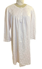 Miss Elaine Nightgown Long Sleeves Floral Flannel Lined Large Light Pink