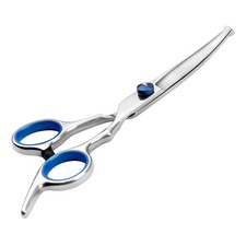 Curved Dog Grooming Scissors,Pet Hair Scissors with Safety Round Tips, Silver