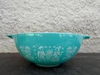 Vintage Pyrex 4 Qt Amish Butterprint Cinderella Turquoise Blue 444 Mixing Bowl