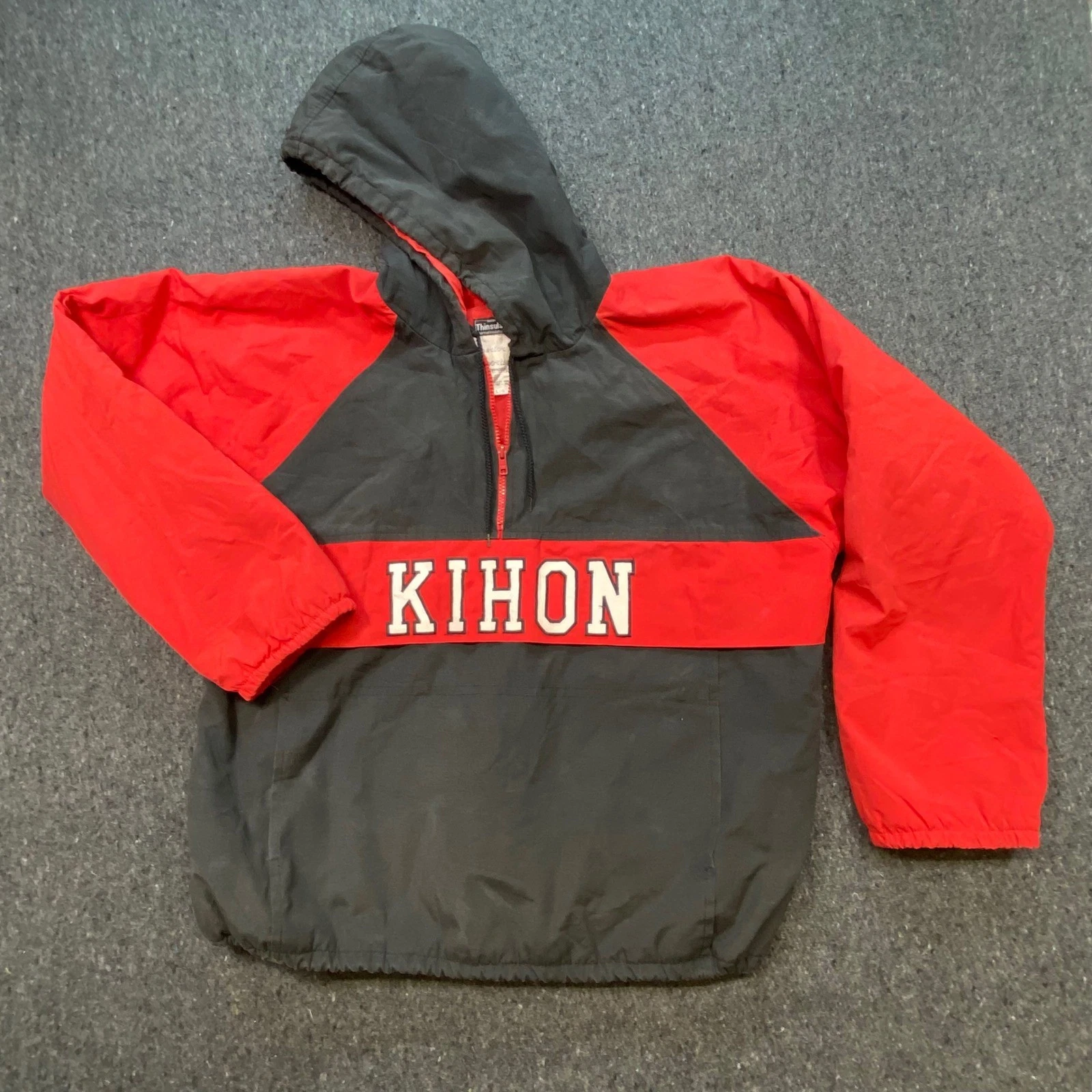 Superior Sportswear Vintage Red Black Mens L Kihon USA Thinsulate Anorak Jacket