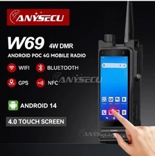 ANYSECU W69-EU-UV POC RADIO 4G ANDROID DMR VHF UHF 136-174/400-470 MHZ BT GPS