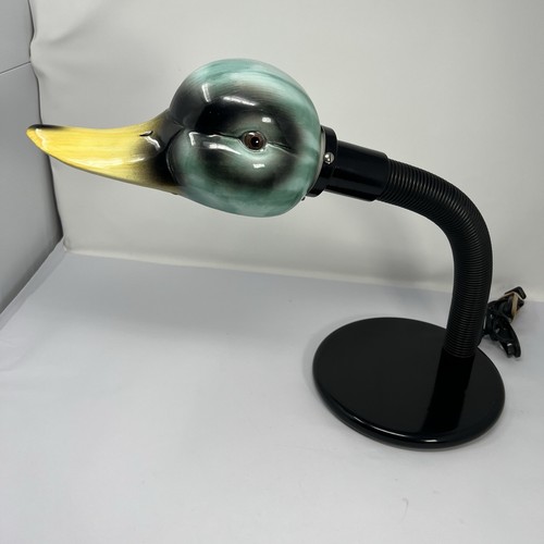 Vintage GEORGE KOVACS Style Ceramic Duck Head Goose Neck Desk Lamp 70s 80s Bulb