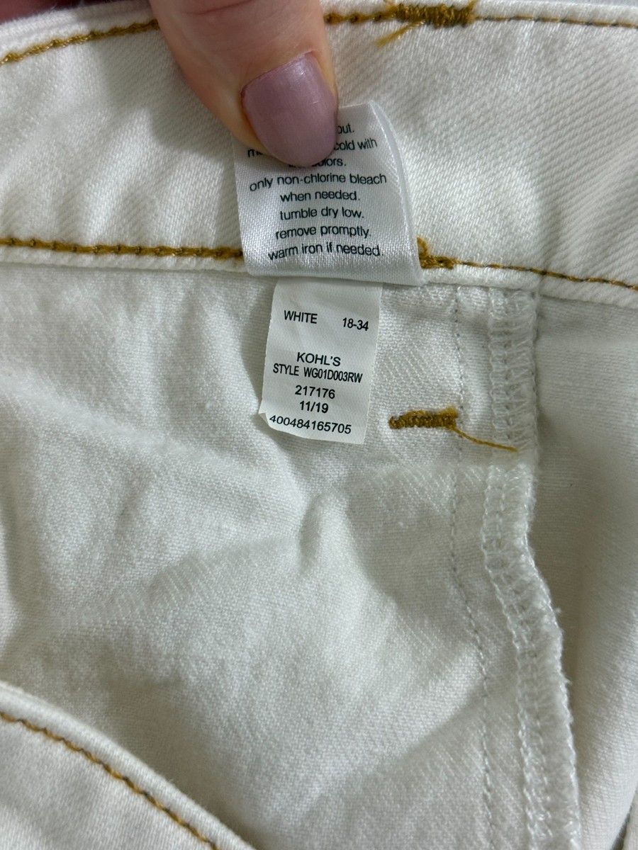 ELIZABETH AND JAMES Womens 18 High Rise Vintage Straight White