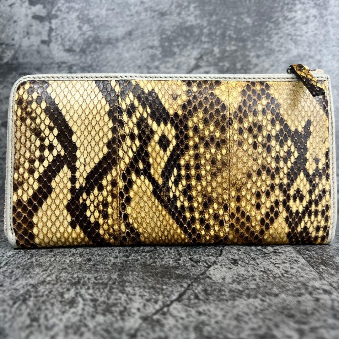 GUCCI Round Zipper Long Wallet Python  Leather Lo… - image 3