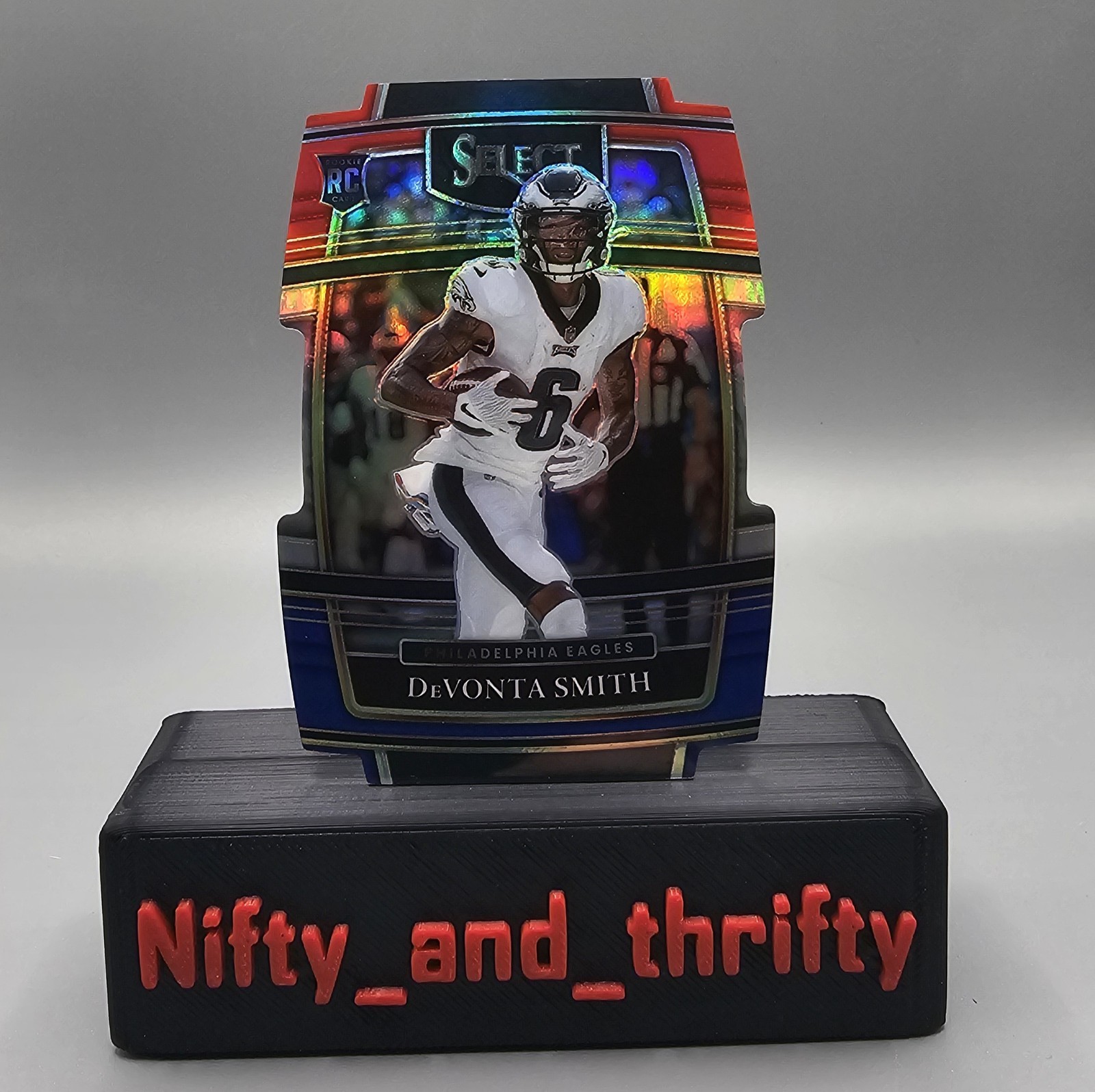 2021 Panini Select - Concourse Devonta Smith #49 Red & Blue Prizm Die-Cut (RC)