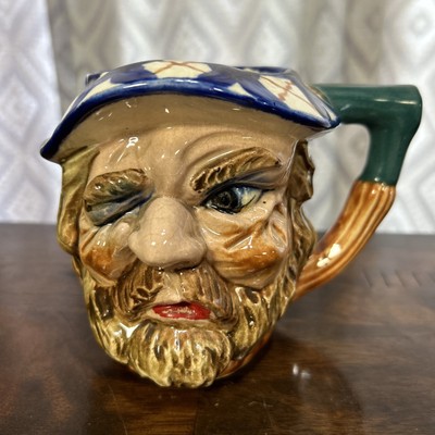 Vintage Toby Mug - BEARDED MAN Pirate One Eyed Willie Wink 4 1/2  Japan ACCO
