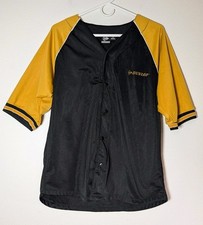 Men's Vintage 90's Medium Dunlop Sport Baseball Style Ringer Metal Snaps Shirt