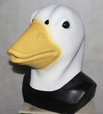 WHITE Duck Mask Latex Fancy dress Costume Animal Pond Bird Wildlife Adult Sized