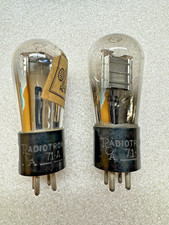 RCA Radiotron 71A Globe Diagonal Logo Tubes Ladder Plates Pair