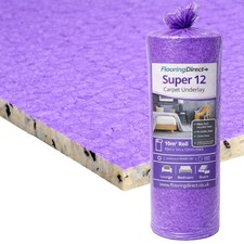 Super 12mm Carpet Underlay PU Foam | 10m² Roll 1m x 10m | Luxury Deluxe Comfort