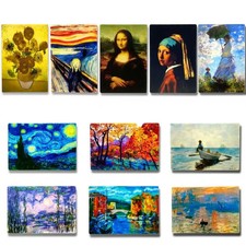 Van Gogh Starry Night, Mona Lisa Fridge Magnets - World Famous Paintings Art Ref