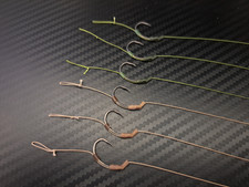 pre tied hair rigs carp fishing, barbed, barbless gravel brown or weedy green