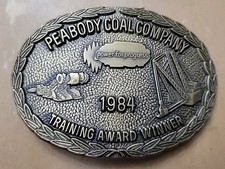 Vintage 1984 PEABODY COAL COMPANY TRAINING AWARD WINNER BELT BUCKLE