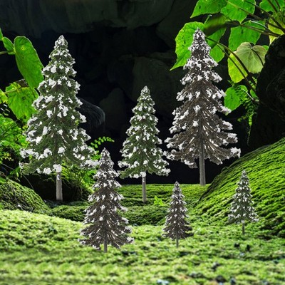 12 Pcs Dorfbäume Lemax Weihnachtsbaum Miniaturbäume Kiefer Kiefern