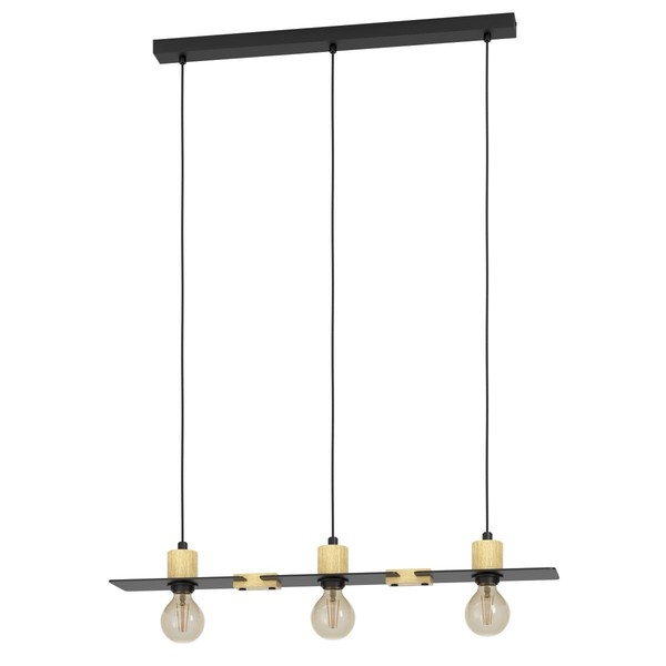 Skandinavische HäNgelampen 3X40W E27 In Braun Und Schwarz - IP20-image