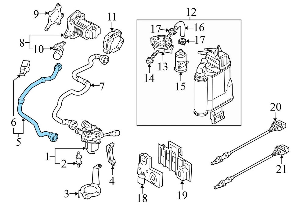 2016-2019 VW GOLF SPORTWAGEN - Secondary AIR PUMP HOSE / LINE 5Q0131128H - Image 3 of 4