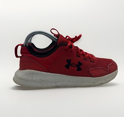 Under Armour Charged Assert Sneakers Red Black Running Shoes Size 5.5