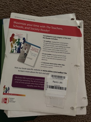 Teachers, Schools, And Society Tenth Edition LOOSE LEAF Textbook McGraw Hill - Foto 4 di 5