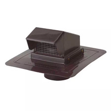Gibraltar Roof Cap Vent 4 in Brown Plastic Exhaust Vent with Damper Hooded Cap