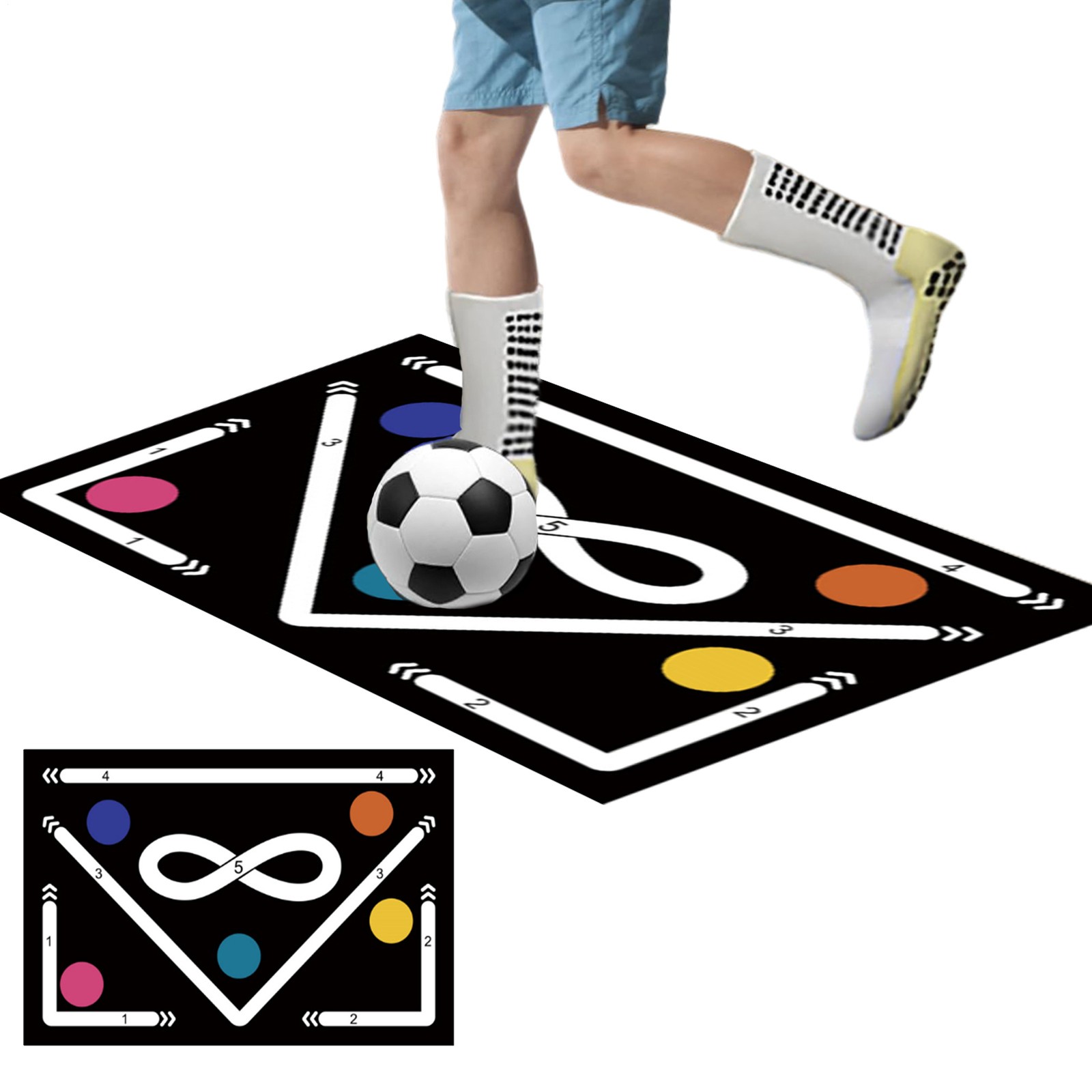 Soccer Training Drills Mat Anti-Skid Soccer Training Mat 23.6x35.4in Portable