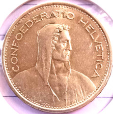 1966, Switzerland, 5 Francs, Silver 835 °%, 0.4027 asw, AU