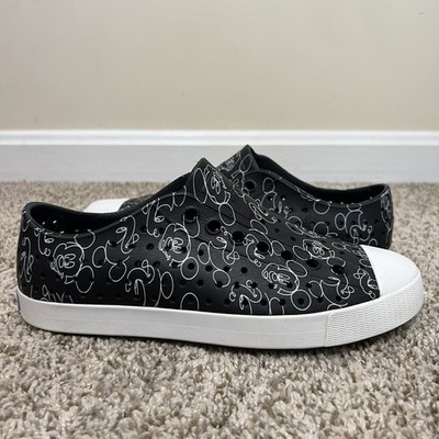 Native Disney Jefferson Mickey Mouse Slip On Sneakers Black Men's 6 Women's 8