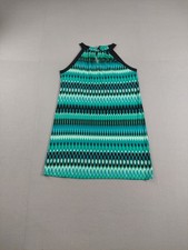 APT 9 Women Shift Dress XL Multicolor Geometric Print Keyhole Halter Neck City