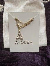 Atolea Women's  Pearl Gold Necklace Letter A